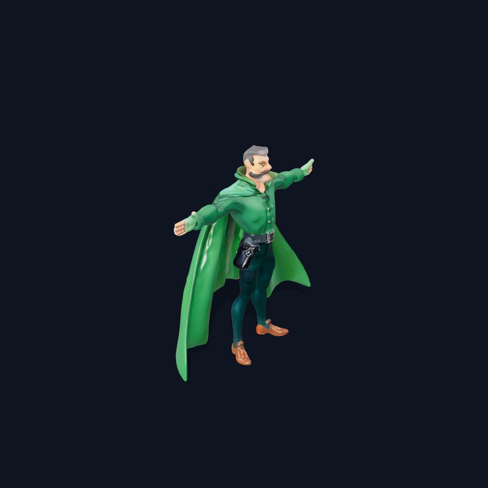 Heroic Green Cloak Character model pack